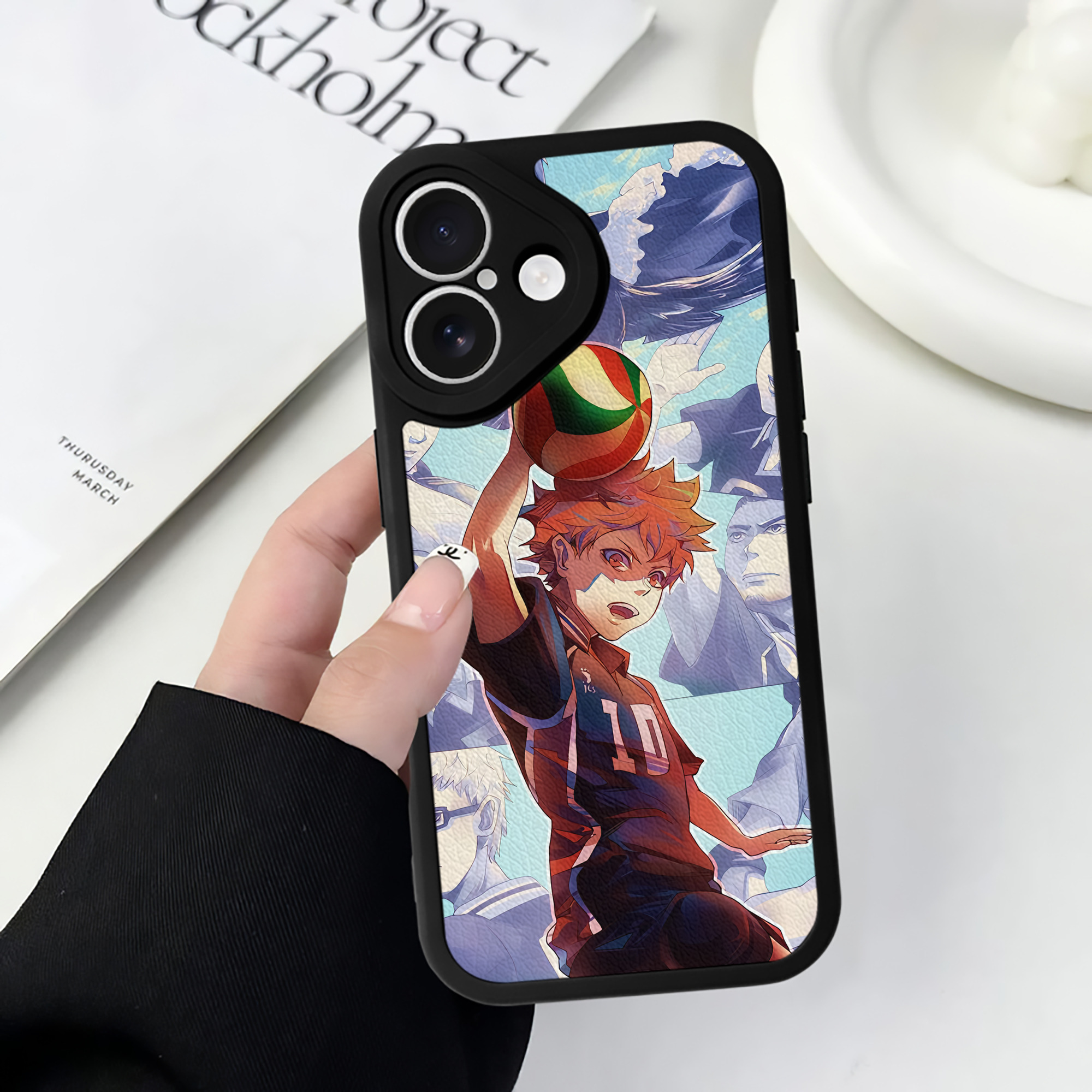 （画像用） ハイキュー!! Haikyu!! 【iPhone 16シリーズ対応】シリコンスマホケース（レザー調） 材質：シリコン